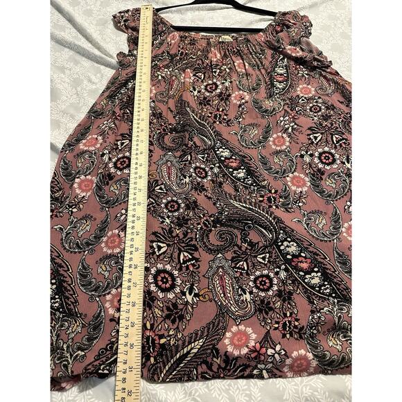 Free People Pink Paisley Off-Shoulder Dress - Picture 7 of 8